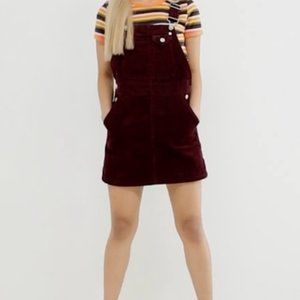 Size 22 Asos vintage-inspired courderoy jumper dress in oxblood/burgundy-ish